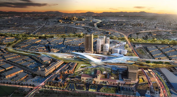 A vision of LA's Union Station in 2050, from Bustler.
