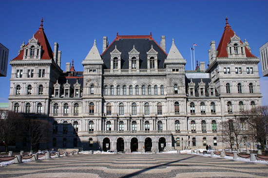 Albany's pretty far from NYC, but its state capital building is pretty cool.