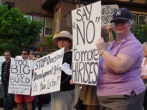 Residents protest development in West New York,photo from Hudson Reporter.
