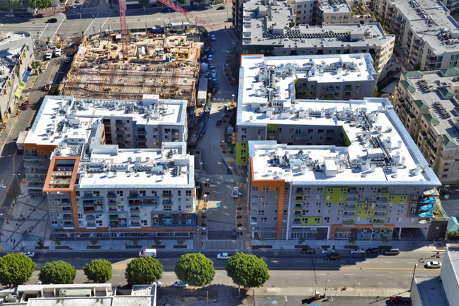 The AVA apartments under construction in Little Tokyo.