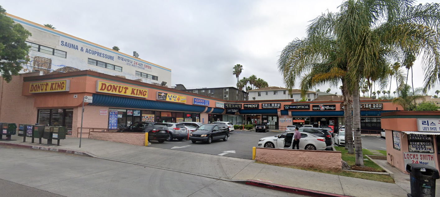 A Koreatown strip mall.